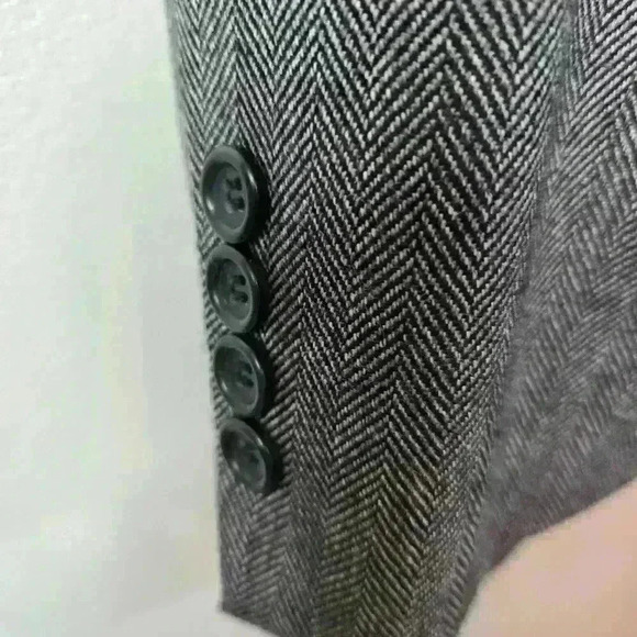 100% Lambswool Joseph & Feiss Men's Blazer Sports Coat 44R Gray Herringbone - Picture 6 of 14